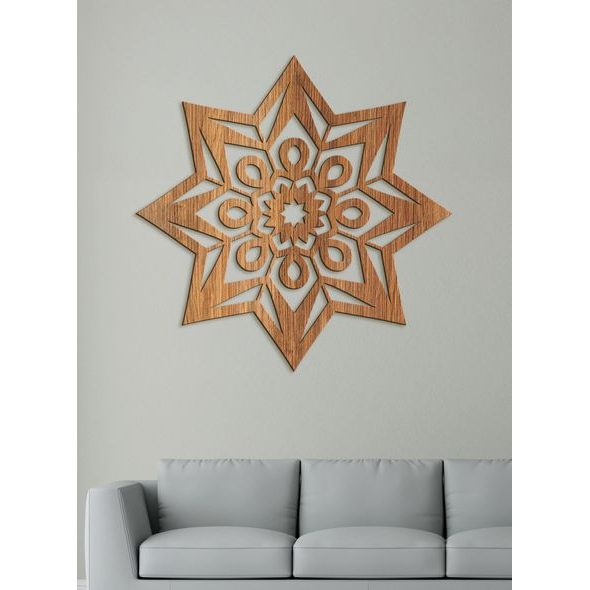 Moderní dřevěná mandala STAR