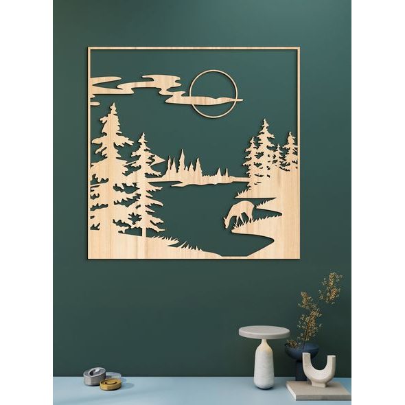 Drevený obraz Lesná čistinka