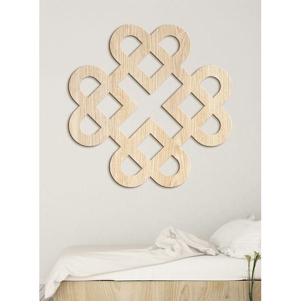 Drevená dekorácia Srdcia z keltského uzla