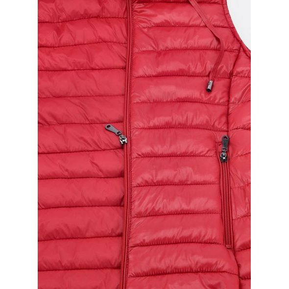 Dámská krátká vesta s kapucí červená