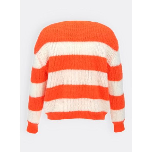 Dámsky sveter bielo-oranžová
