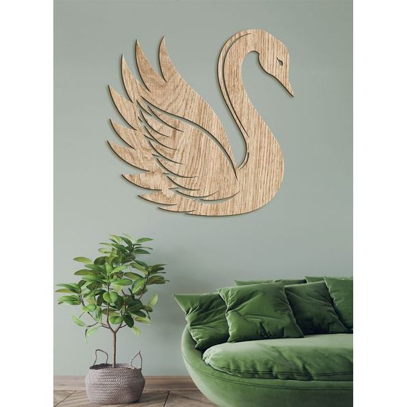 Dřevěný obraz Elegantní labuť