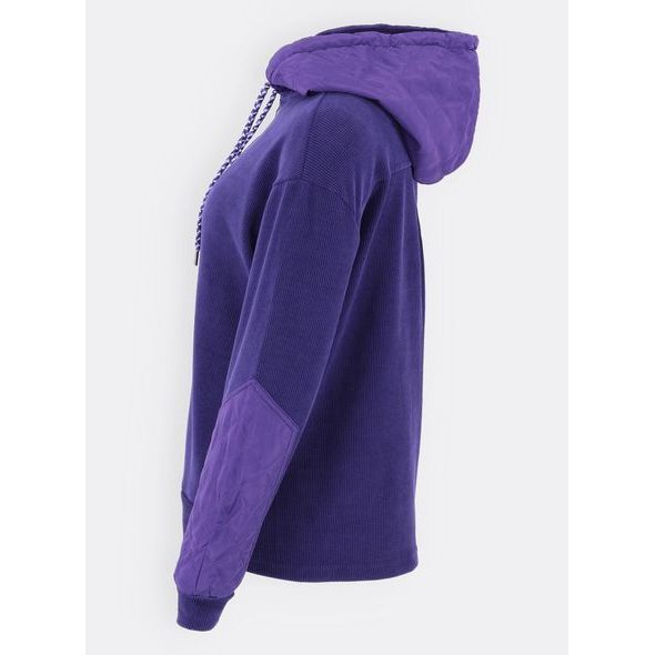 Dámska voľná mikina s kapucňou fialová