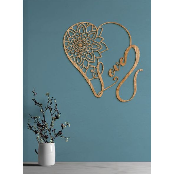 Dřevěný obrázek srdce - LOVE