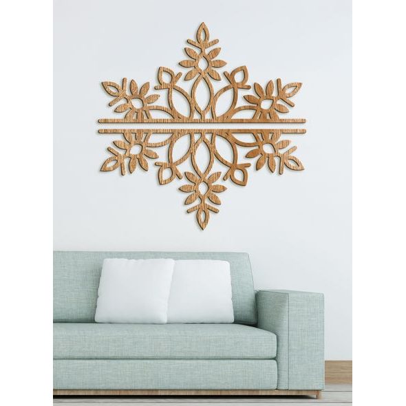 Dvoudílná dřevěná mandala SNOW