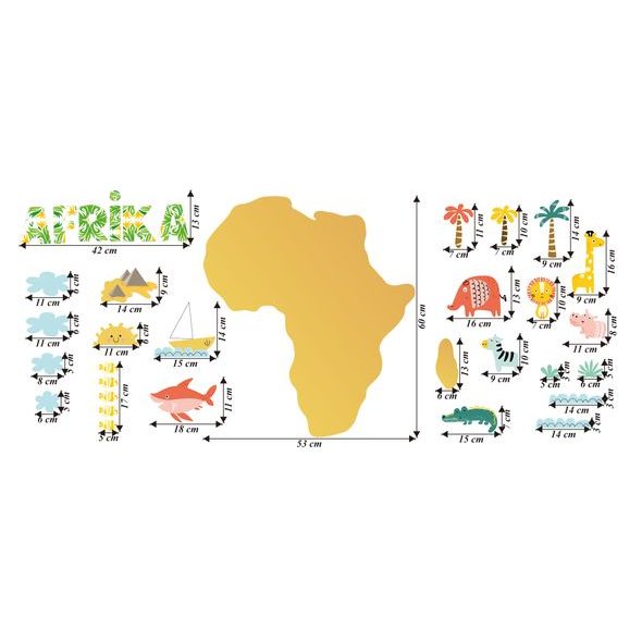 Mapa Afriky se zvířaty