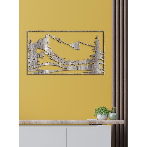 Dřevěný obraz ze dřeva Silueta hor