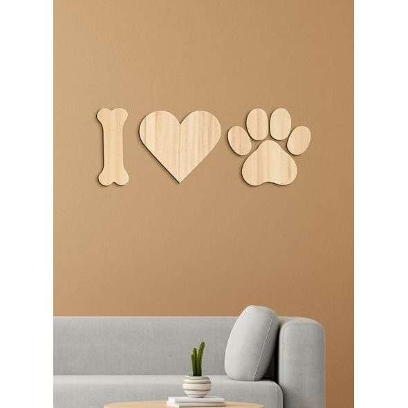 Drevený nápis "I ♥ DOG"