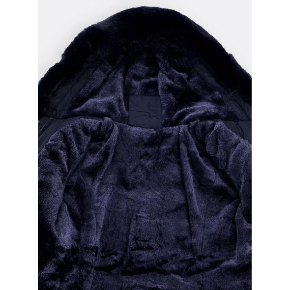 Dámská zimní prošívaná bunda tmavě modrá