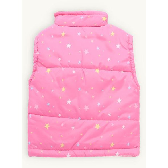 Detská prešívaná vesta HVIEZDIČKY ružová