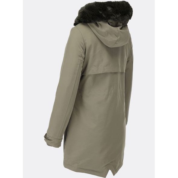 Dámska zimná bunda s kapucňou khaki