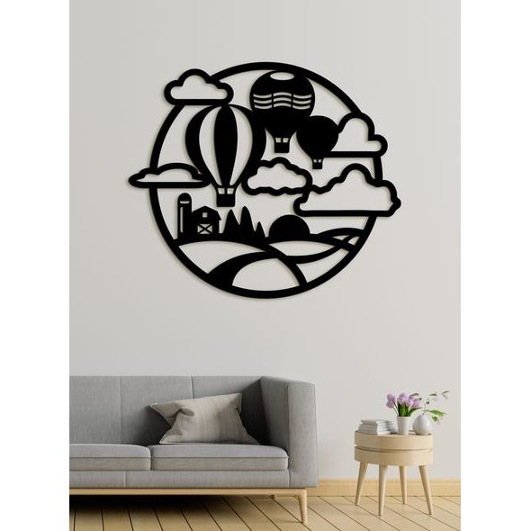 Dřevěný nástěnný obraz Balon Flight