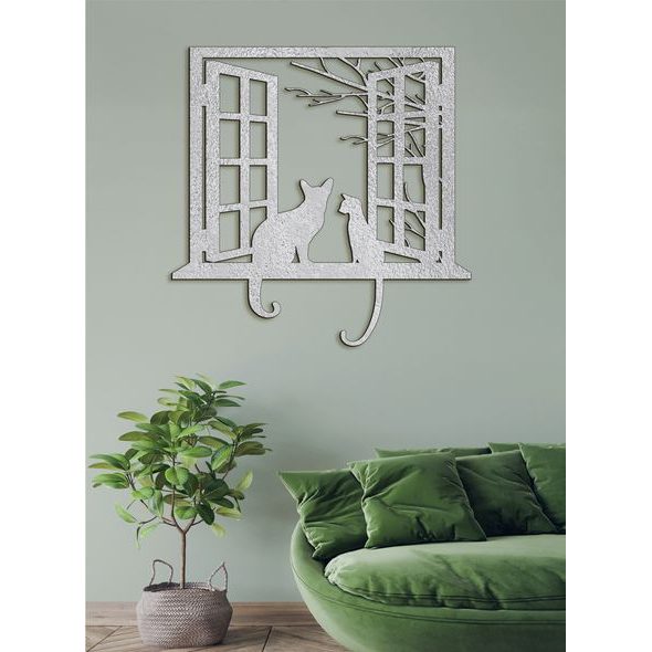 Dřevěná dekorace kočky