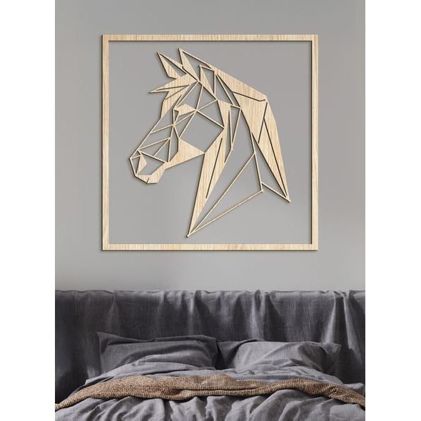 Dřevěný obrázek siluety koně