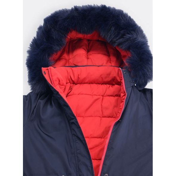 Dámská oboustranná bunda tmavě modro-červená