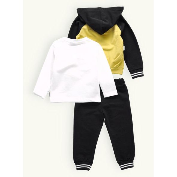 Detská športová tepláková súprava žlto-čierna