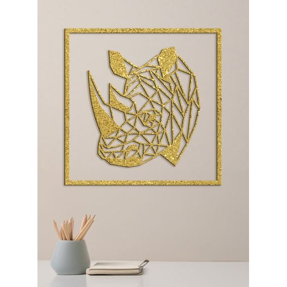 Dřevěný obraz nosorožce