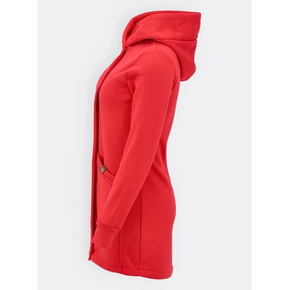 Červená predĺžená dámska mikina