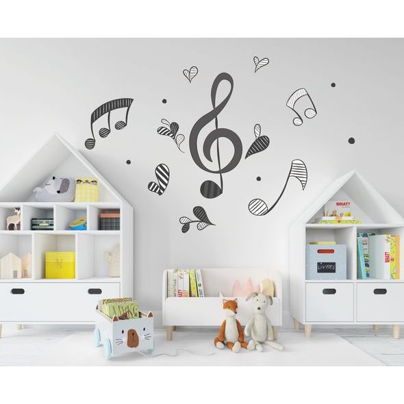 Husľový kľúč s notami