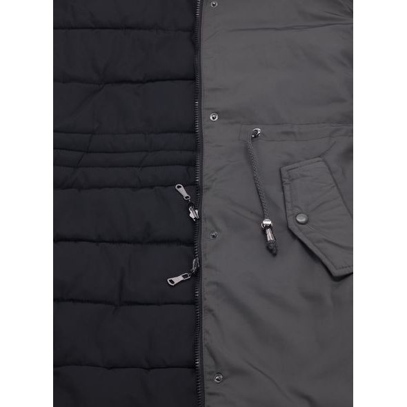 Dámská oboustranná bunda tmavě zeleno-černá