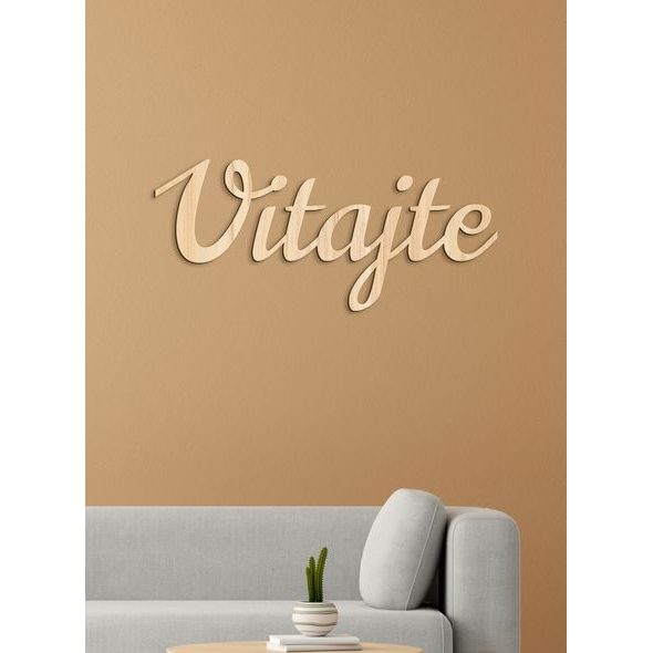Drevený nápis "Vitajte"