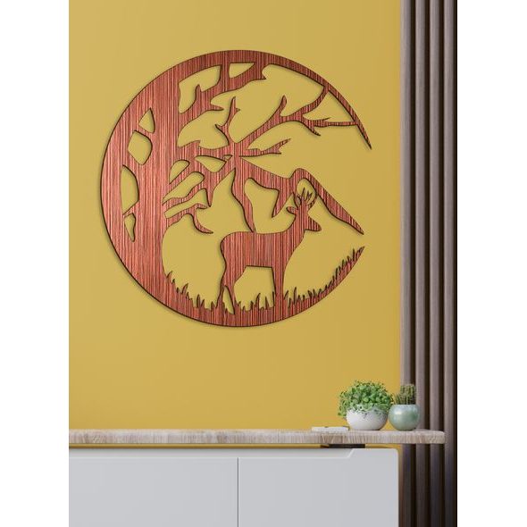 Dřevěná dekorace s motivem jelena