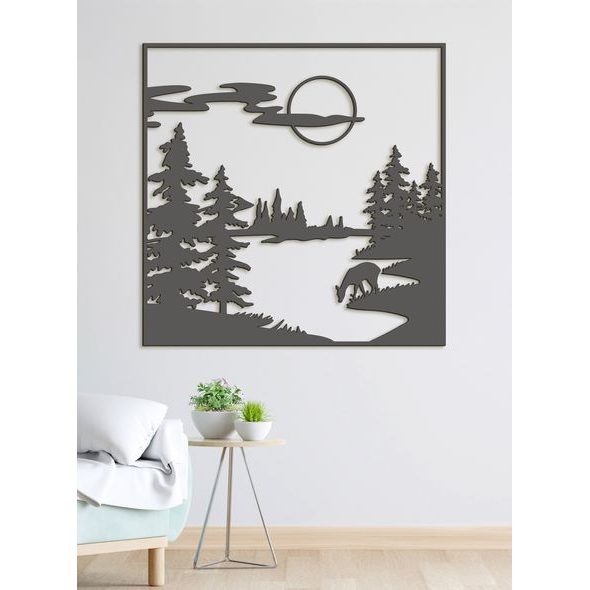 Drevený obraz Lesná čistinka