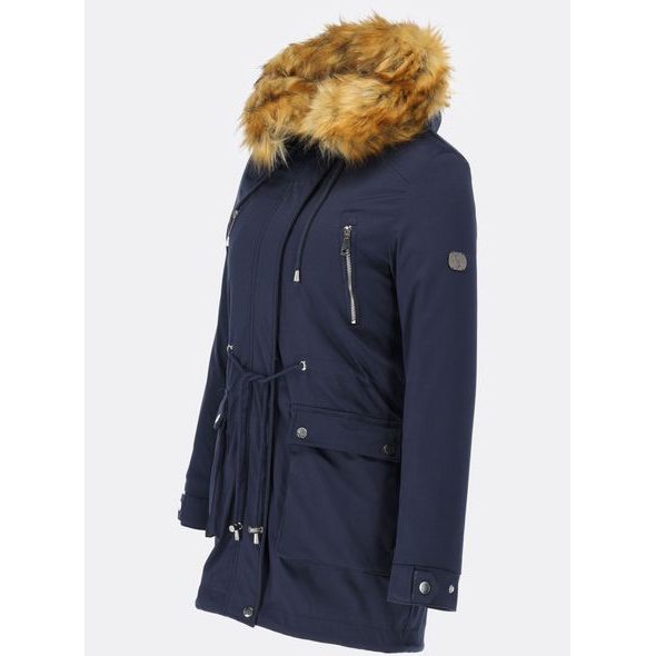 Parka s odopínateľným futrom tmavomodrá
