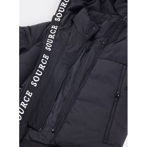 Pánská zimní bunda s kapucí černá