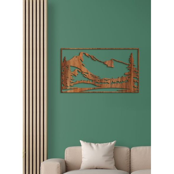 Dřevěný obraz ze dřeva Silueta hor