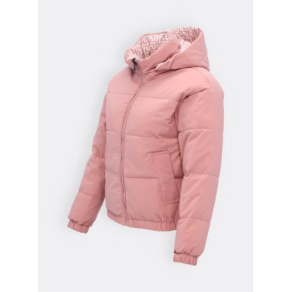 Dámská krátká prošívaná bunda pudrová