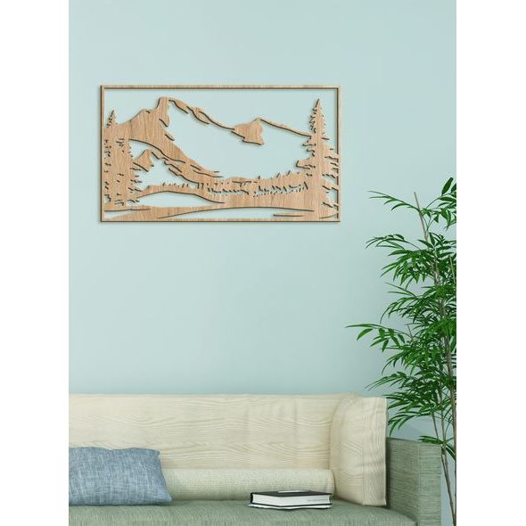 Dřevěný obraz ze dřeva Silueta hor
