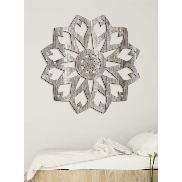 Moderní dřevěná mandala Kouzlo květiny