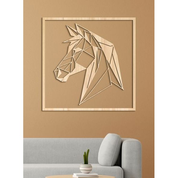 Dřevěný obrázek siluety koně