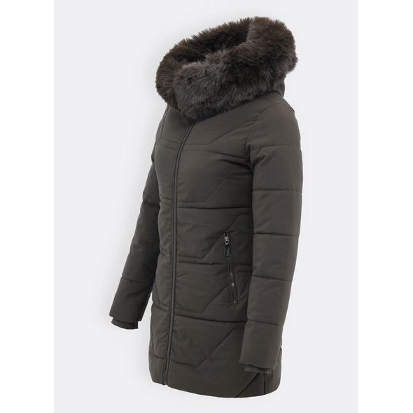 Dámska prešívaná bunda tmavozelená