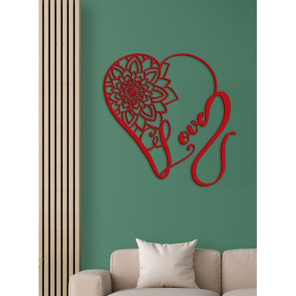 Dřevěný obrázek srdce - LOVE