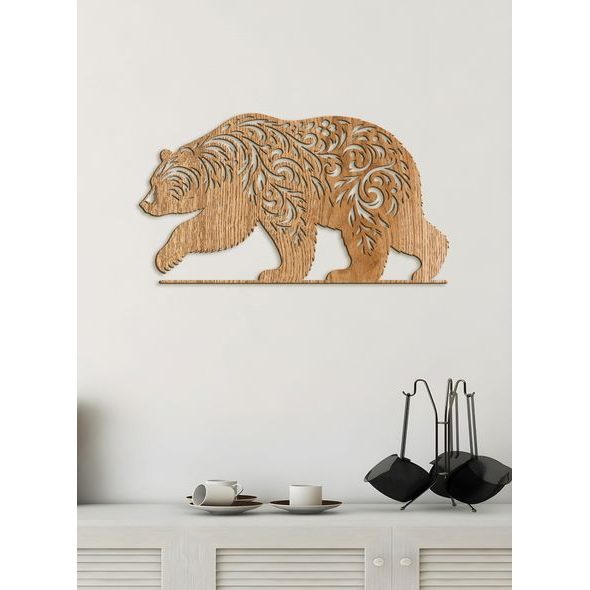 Drevený obraz Medveď