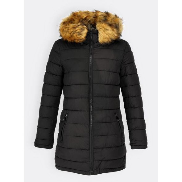 Dámská oboustranná zimní bunda khaki-černá