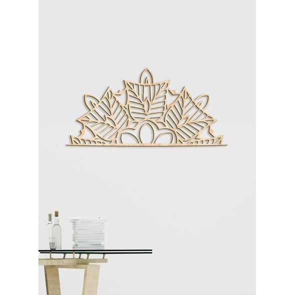 Dřevěná mandala půlkruh Ozdoba