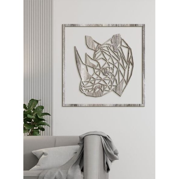 Dřevěný obraz nosorožce