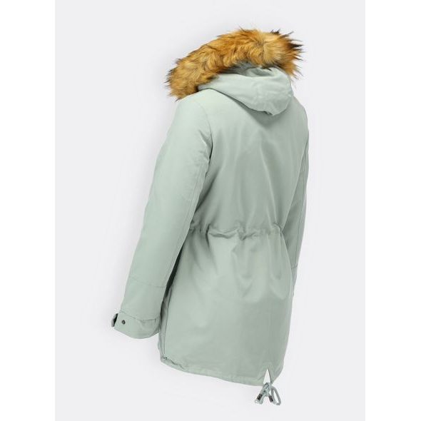 Dámská zimní bunda s kapucí světle zelená