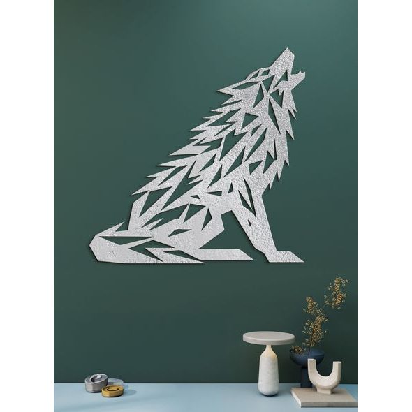 Dřevěný obraz Vytí vlka