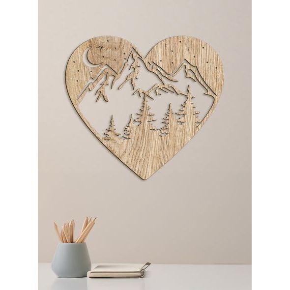 Dřevěný nástěnný obraz Láska k horám