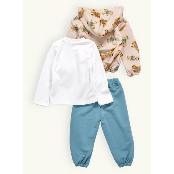 Dětská tepláková souprava MEDVĚĎ krémovo-mentolová