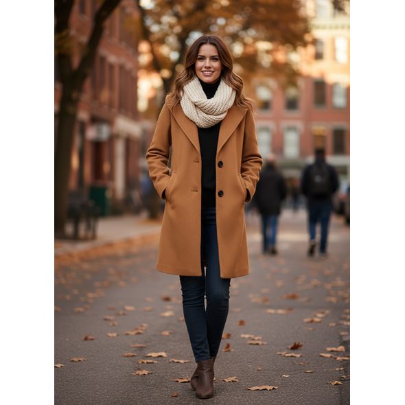 DÁMSKY KABÁT SVETLOHNEDÝ