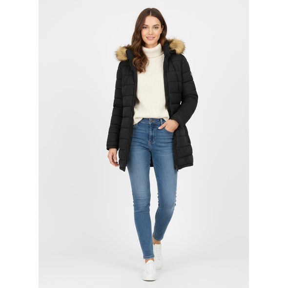 Dámská oboustranná zimní bunda skořicově černá