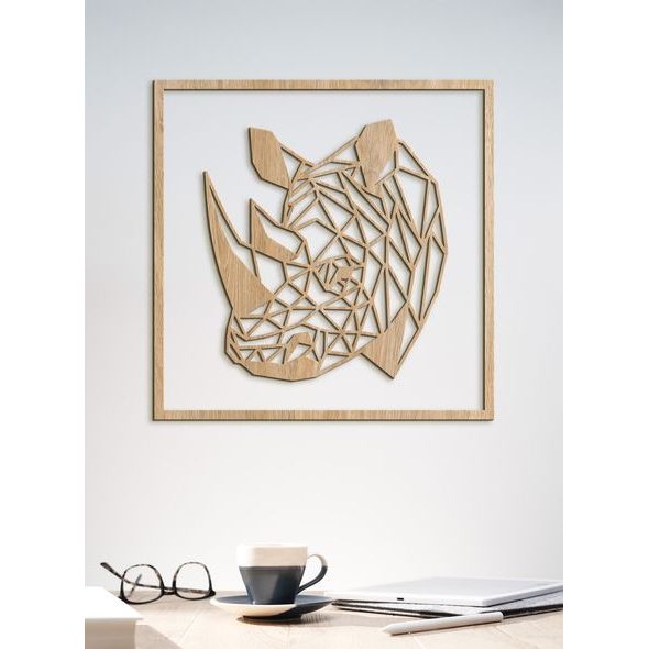 Dřevěný obraz nosorožce