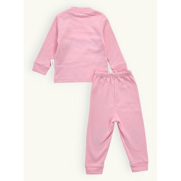 Kojenecká tepláková souprava s výšivkou růžová