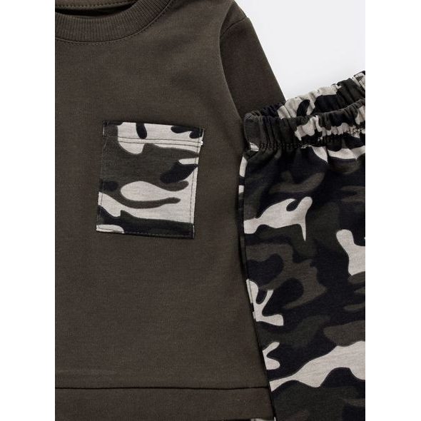 Dojčenská súprava MASKÁČ tmavozelená