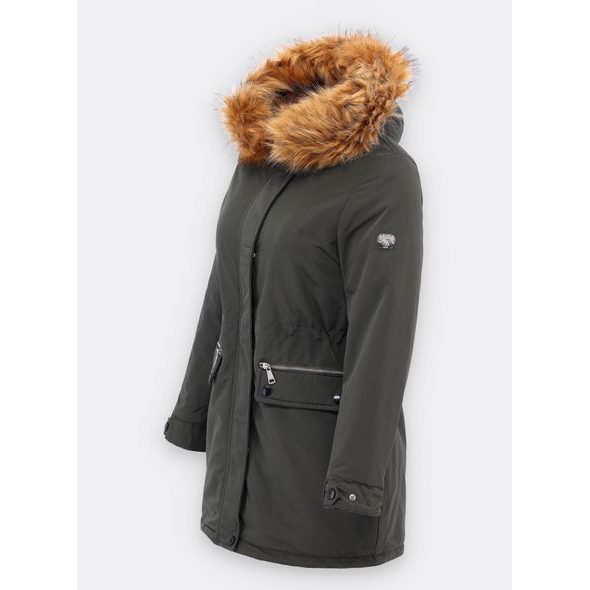 Zateplená dámská zimní bunda khaki
